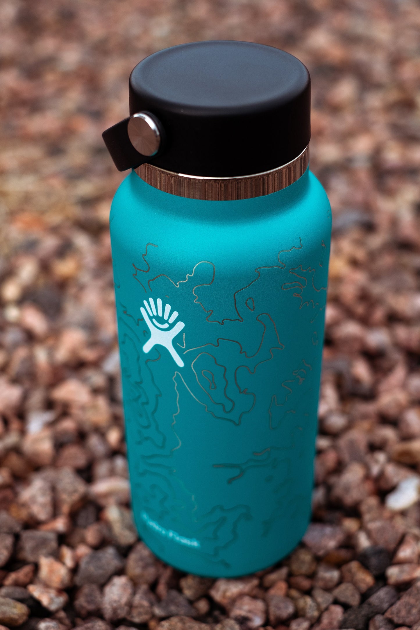 Personalized 32oz Hydro Flask Water Bottle with Topographic Map