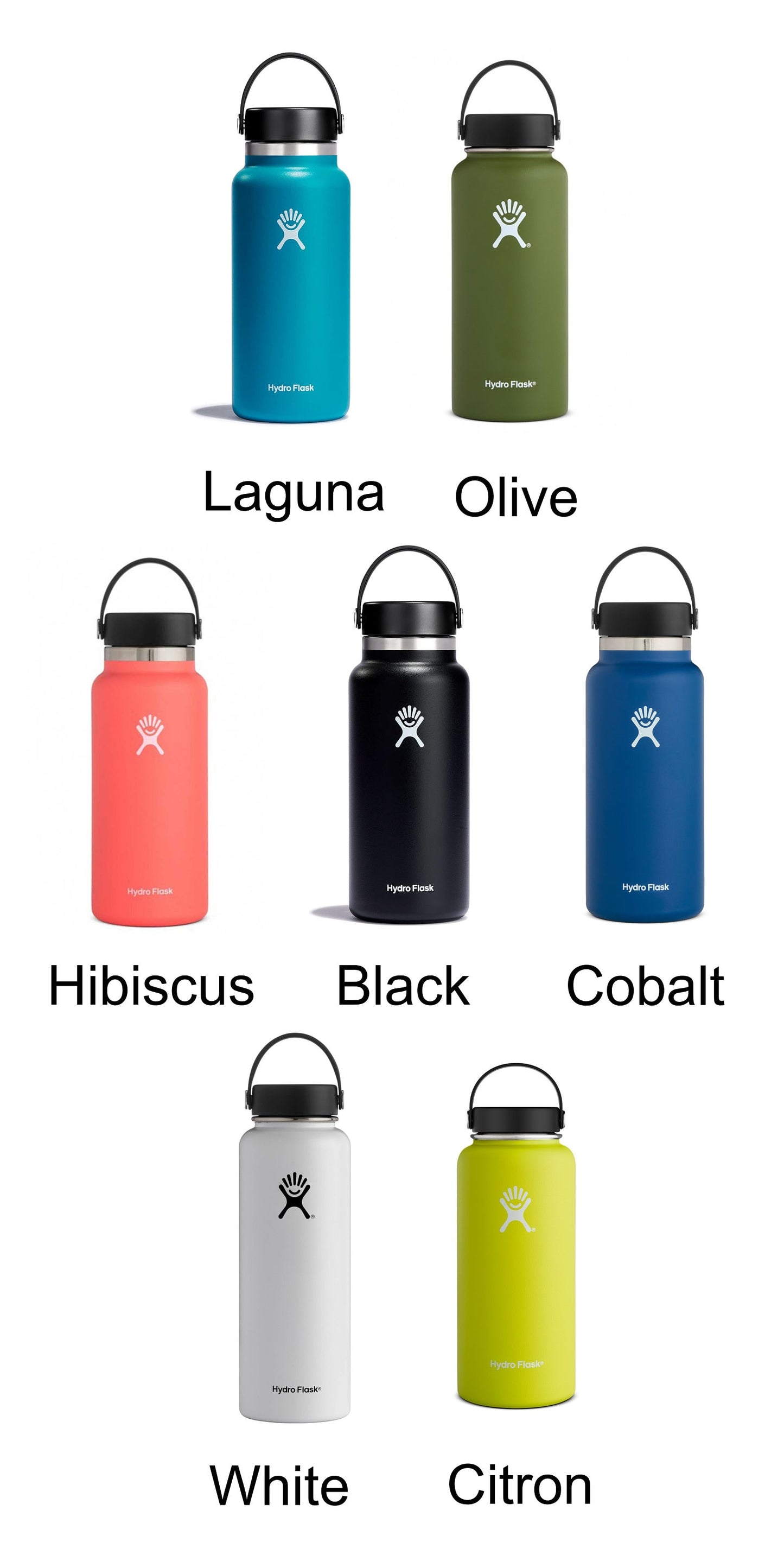 Personalized 32oz Hydro Flask Water Bottle with Topographic Map
