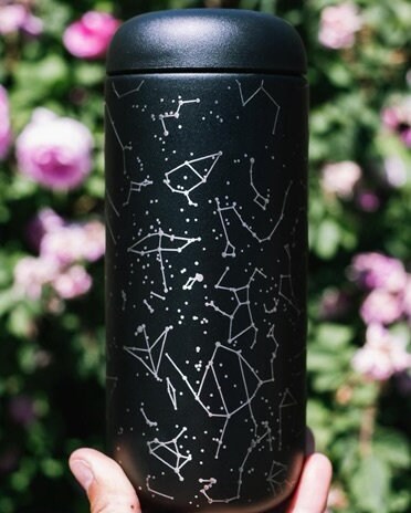 Personalized Modern Black Starry Night 16 oz Fellow Coffee Mug