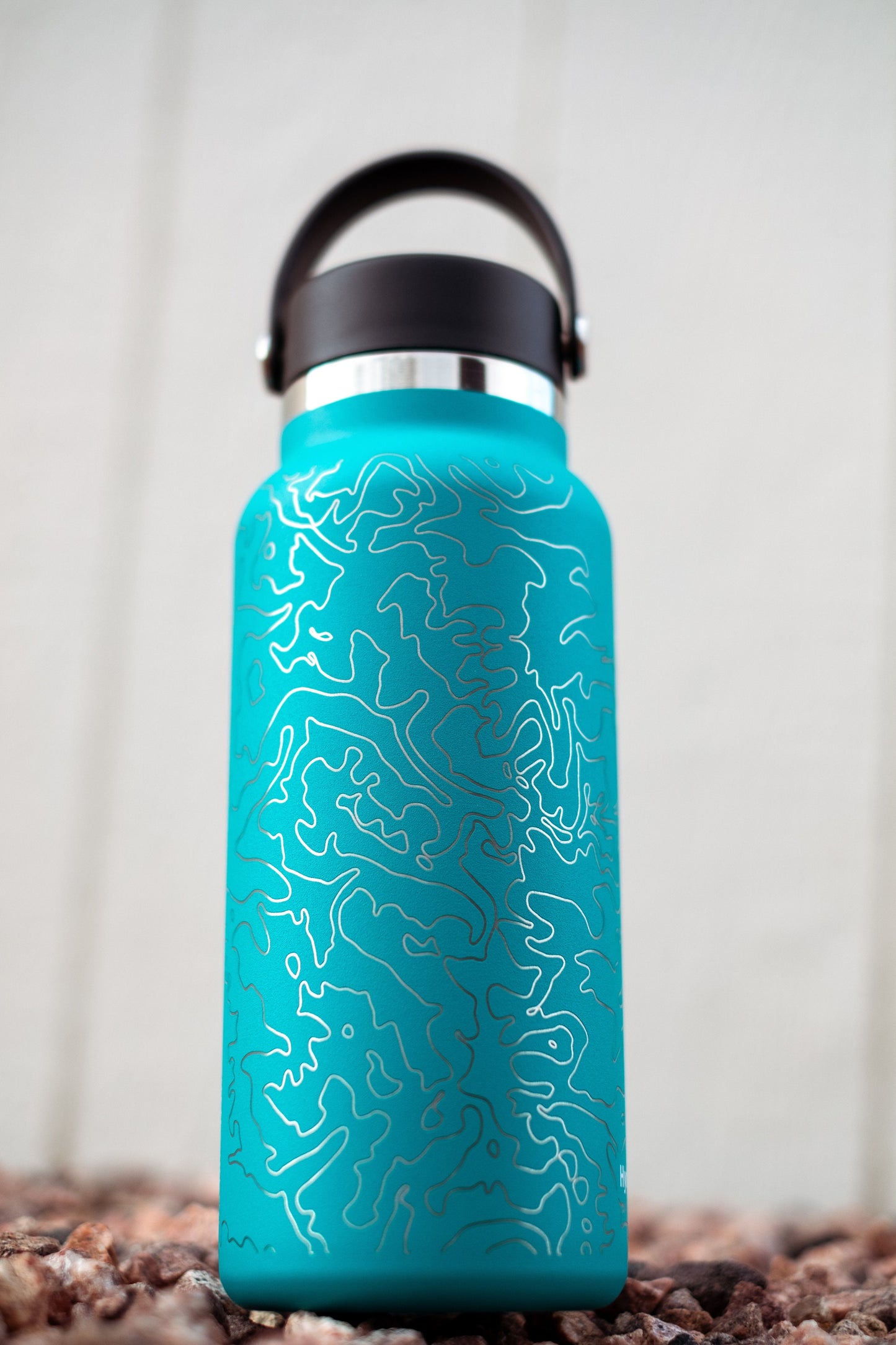 Personalized 32oz Hydro Flask Water Bottle with Topographic Map