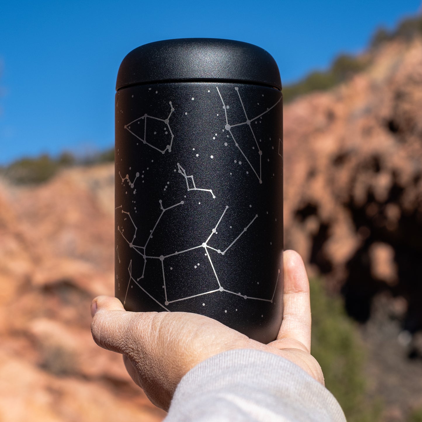 Personalized Modern Black Starry Night 16 oz Fellow Coffee Mug