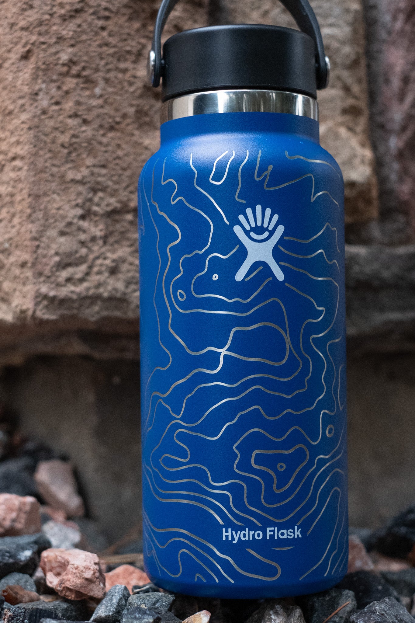 Personalized 32oz Hydro Flask Water Bottle with Topographic Map