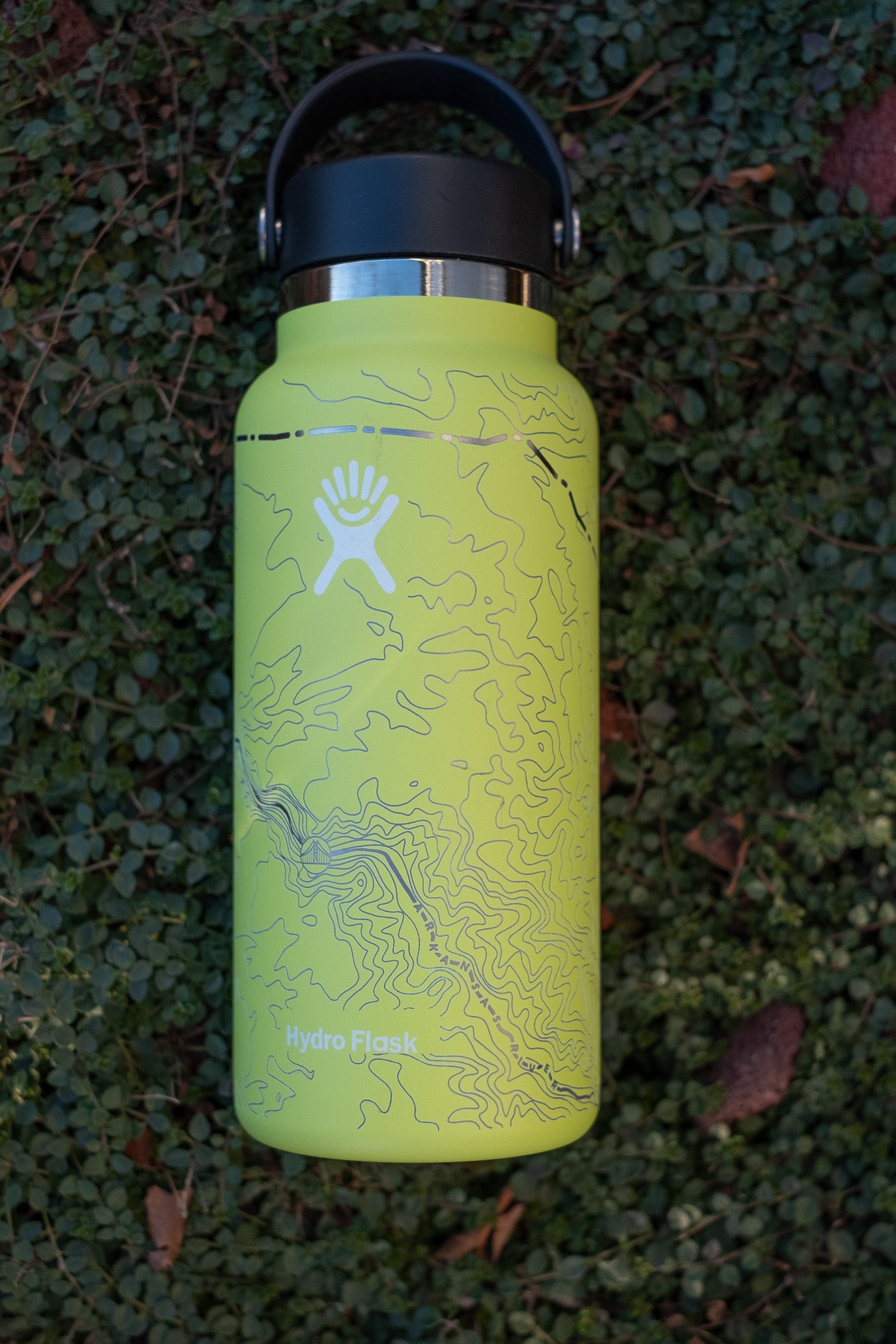Personalized 32oz Hydro Flask Water Bottle with Topographic Map