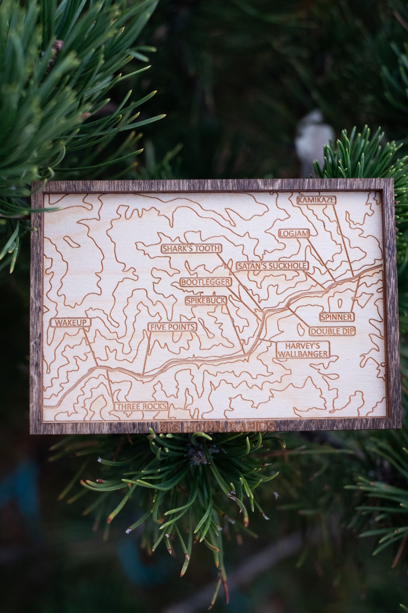 Big Horn Rapids Topographic Ornament