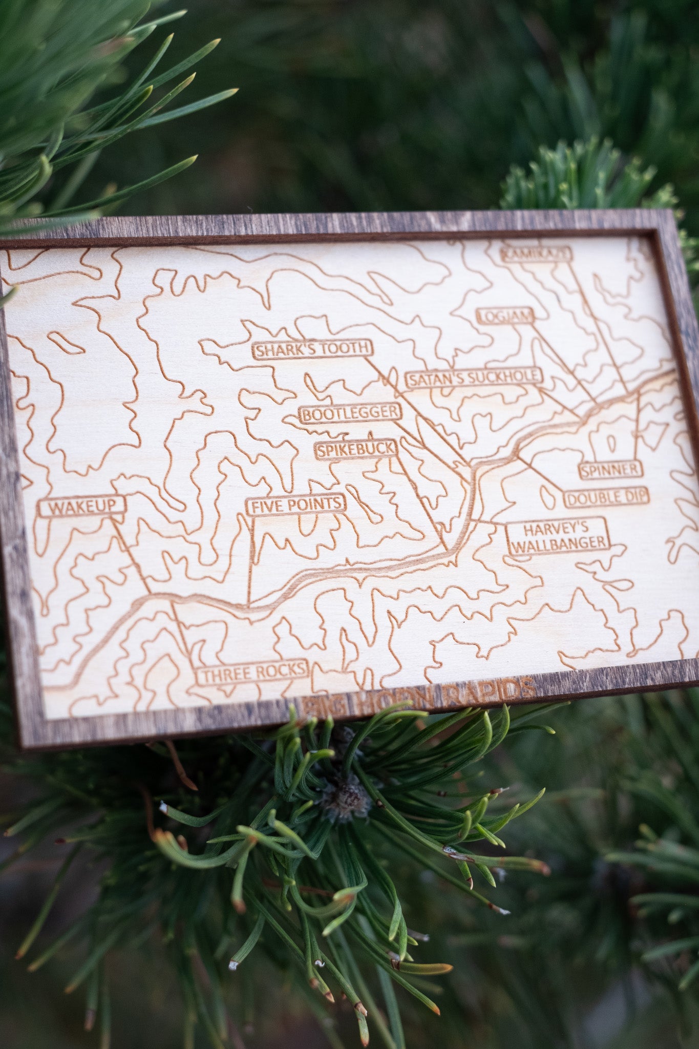 Big Horn Rapids Topographic Ornament