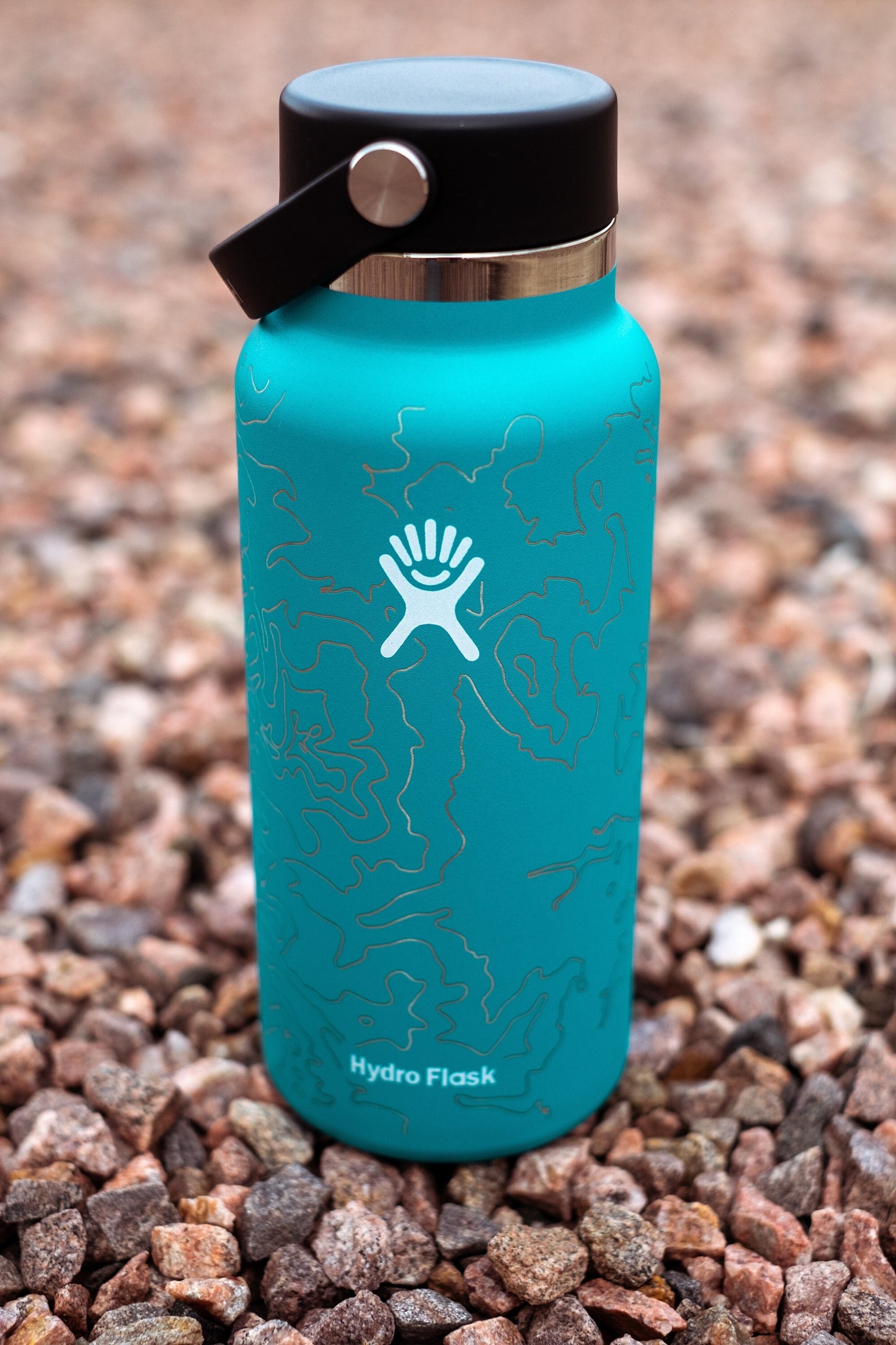 Personalized 32oz Hydro Flask Water Bottle with Topographic Map