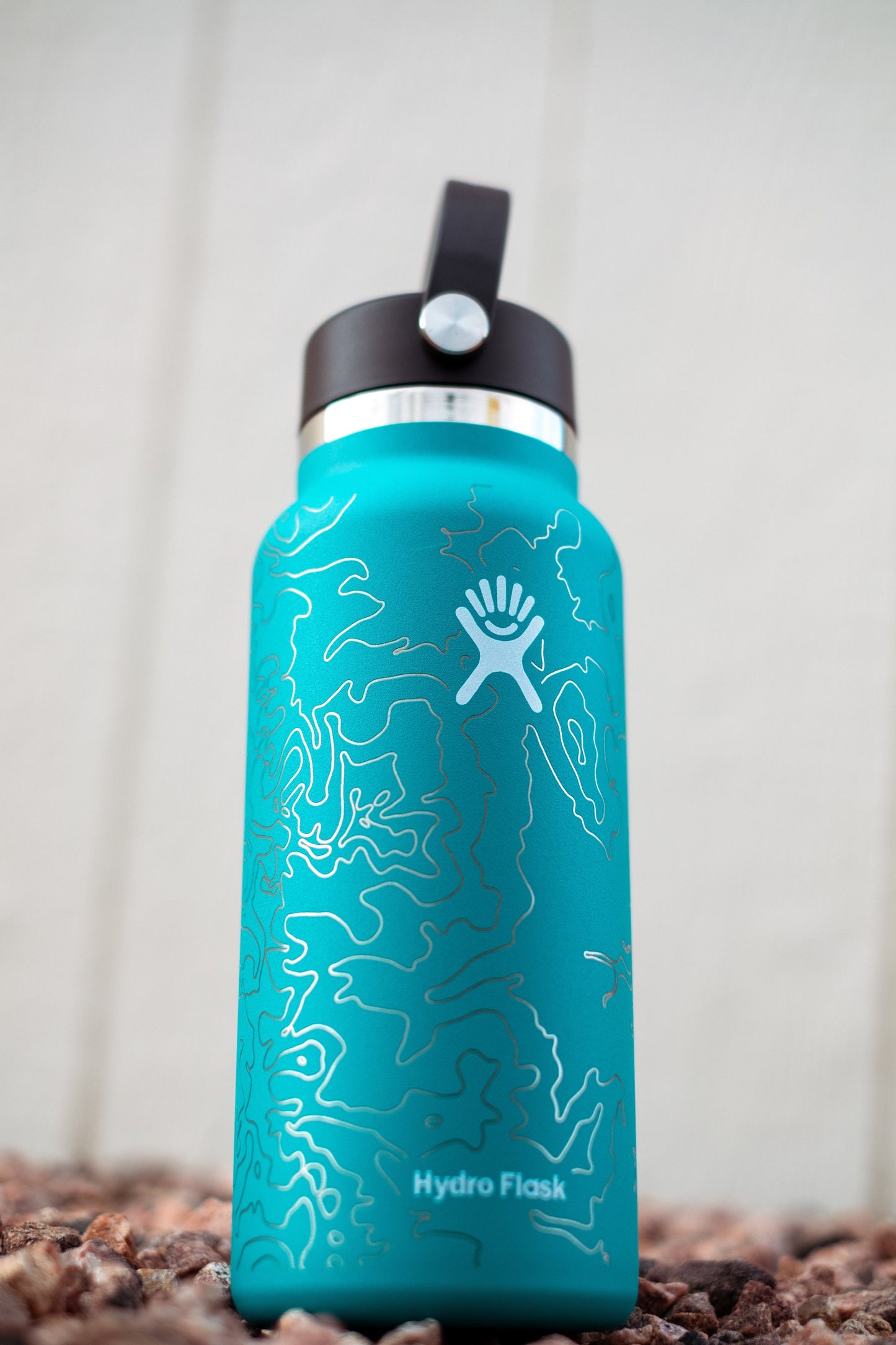 Personalized 32oz Hydro Flask Water Bottle with Topographic Map