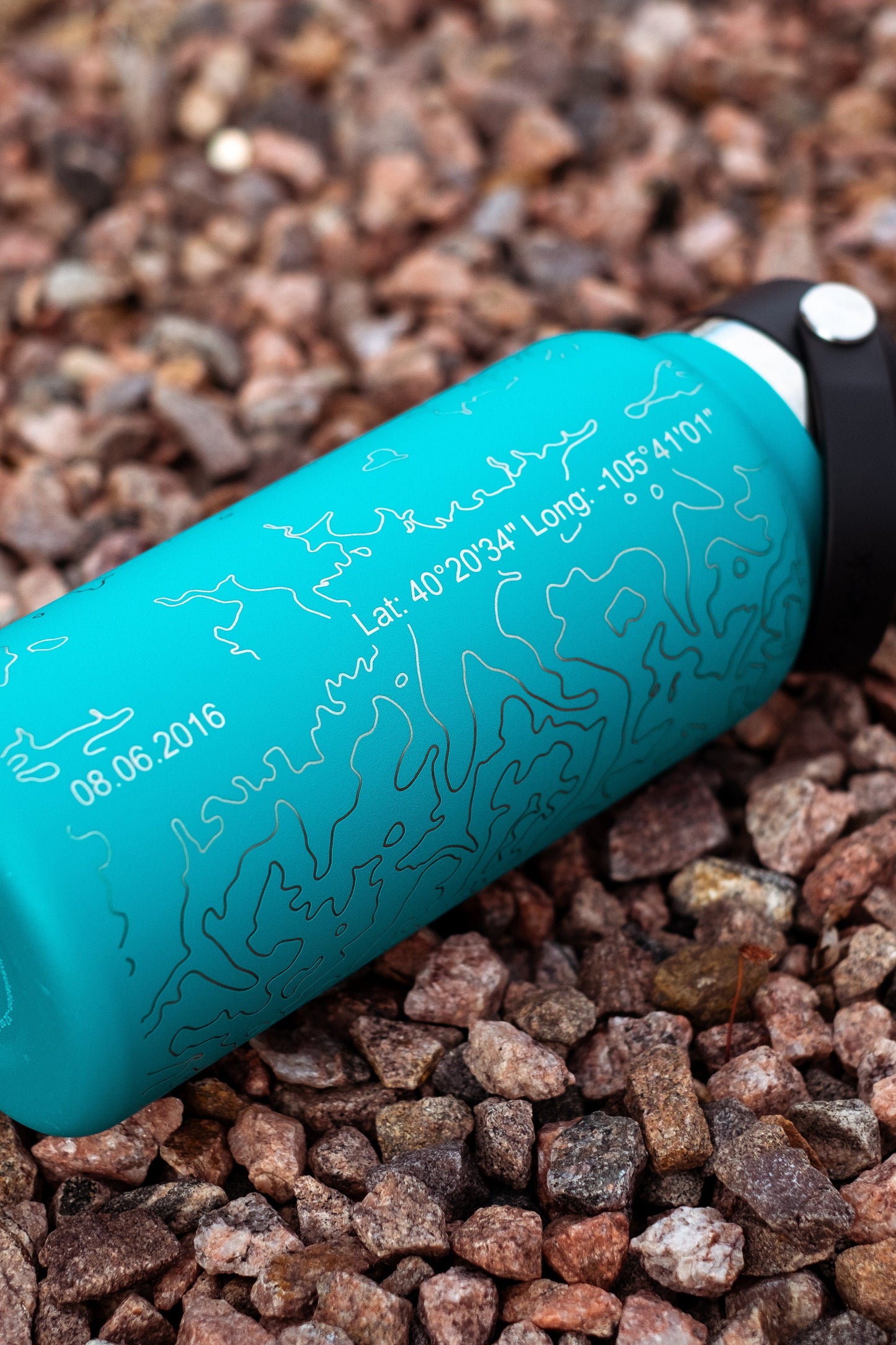 Personalized 32oz Hydro Flask Water Bottle with Topographic Map