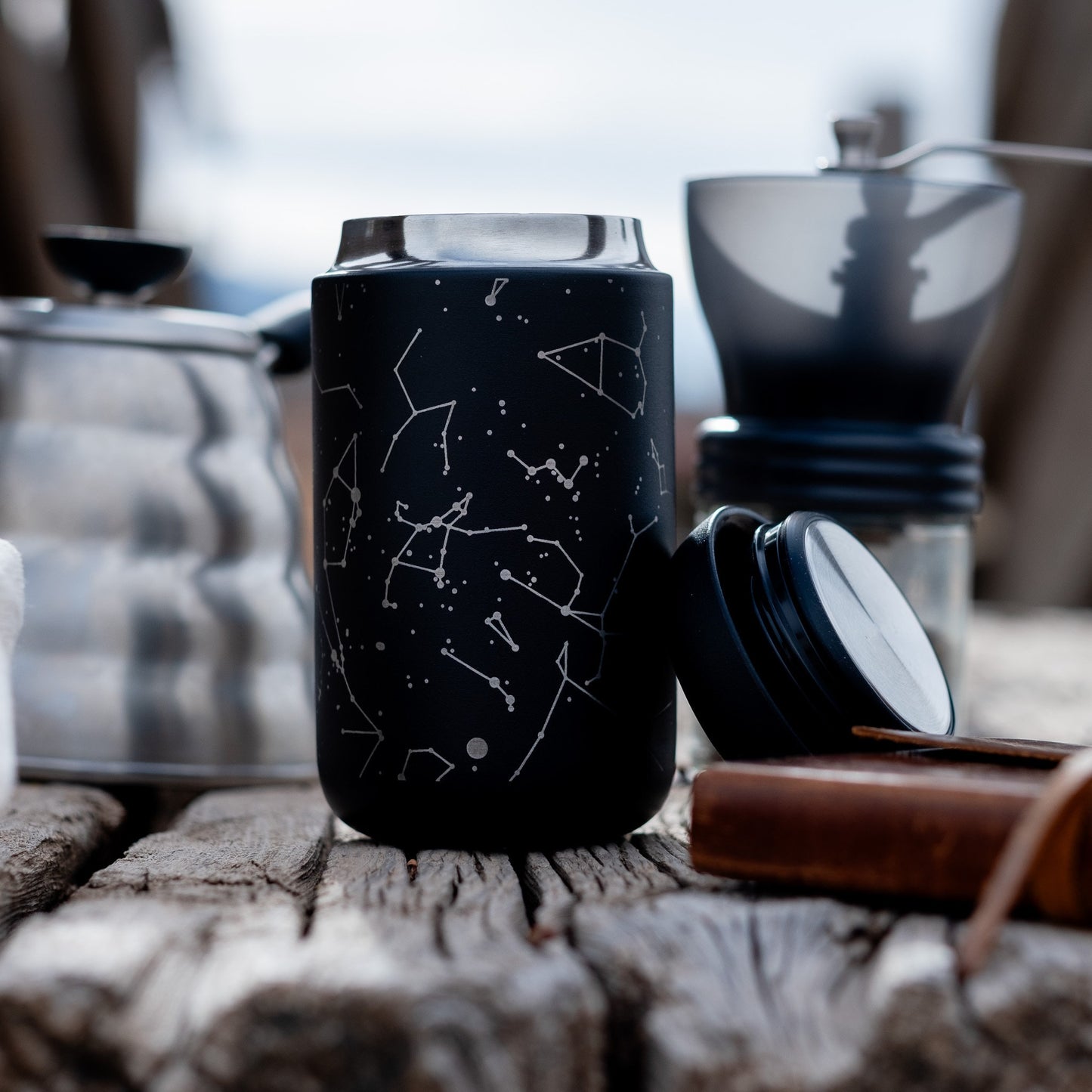 Personalized Modern Black Starry Night 16 oz Fellow Coffee Mug