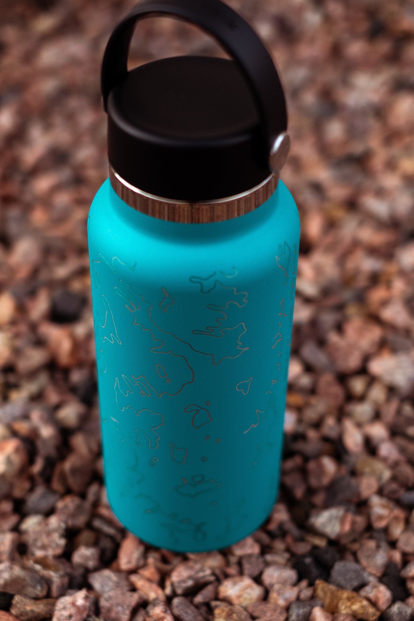 Personalized 32oz Hydro Flask Water Bottle with Topographic Map