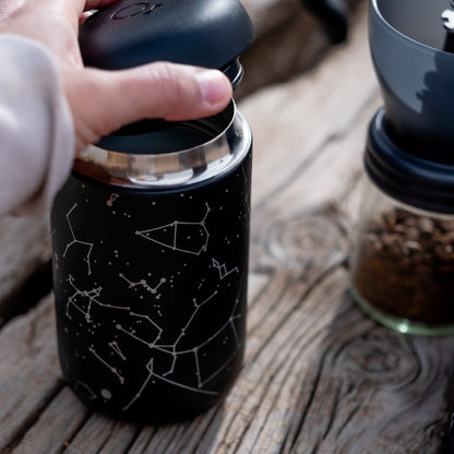 Personalized Modern Black Starry Night 16 oz Fellow Coffee Mug